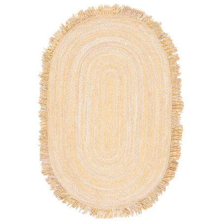 Safavieh 3 x 5 ft. Braided Hand Loomed Oval Area Rug, Beige BRD451B-3OV